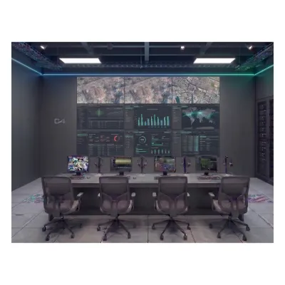 Kit Videowall 3x3 / 9 Pantallas 55" Full HD / Decodificador 16CH 4K / Montaje de Pared / Hikvision