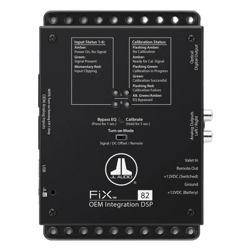 Procesador DSP de Integración OEM / 8 Canales de Entrada / 2 Canales de Salida / Tecnología FiX™ / Corrección de Señal de Fábrica / Restauración de Graves y Agudos / Para Sistemas de Audio Automotriz