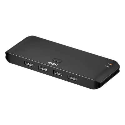 Switch USB 2.0 Compartido 2 x 4 Essentials | 480 Mbps | InstaSync | Pulsador Integrado | Diseño Compacto