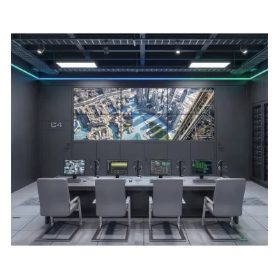 Kit Videowall 3x2 / 6 Pantallas 55" Full HD / Decodificador 16CH 4K / Base de Piso / Hikvision