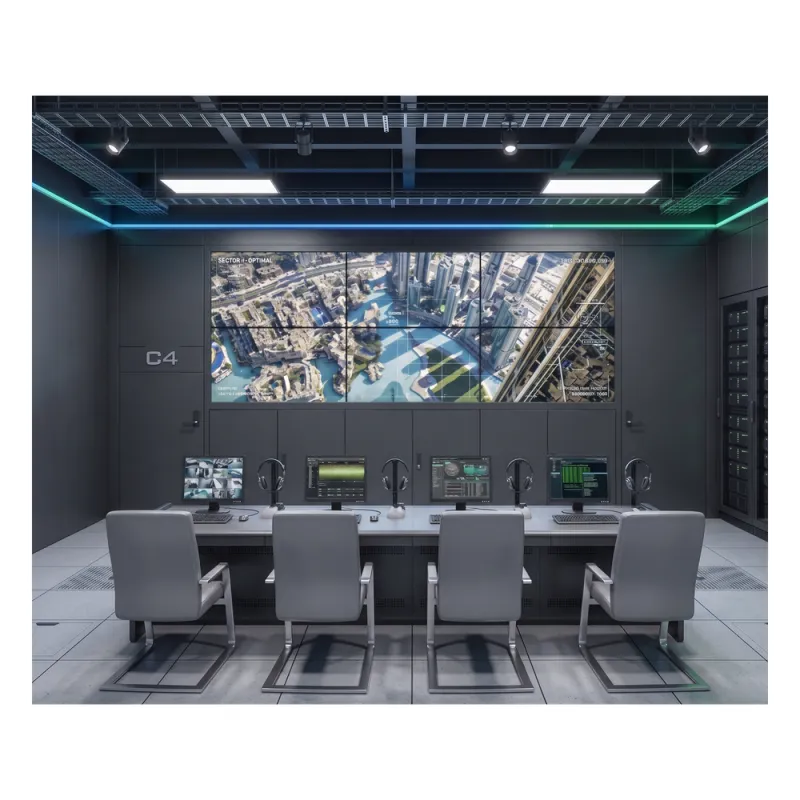 Kit Videowall 3x2 / 6 Pantallas 55" Full HD / Decodificador 16CH 4K / Base de Piso / Hikvision