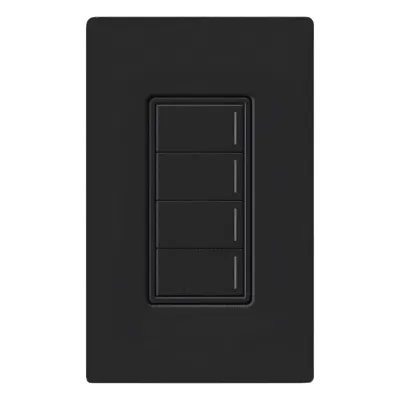 Botonera híbrida Sunnata con dimmer integrado, 4 botones, para RadioRA 3, color negro