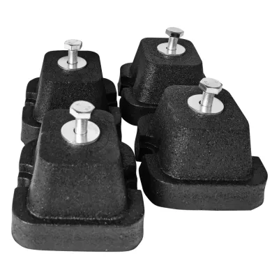 Kit de 4 Bases Antivibratorias para Minisplit / Carga 120 Kg / Montaje en Piso / Caucho de Alta Resistencia