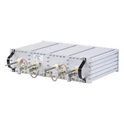 Duplexer Pasa Banda-Rechazo de Banda / 406-512 MHz / 4 Cavidades 4" (10.2 cm) / Separación 5 MHz / 350 Watt / Conectores N Hembra / 3U Rack