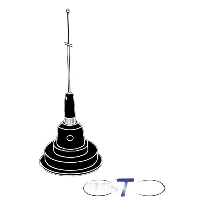Antena Móvil en Color Negro para Rango de Frecuencia de Banda Civil (CB) 26.960 - 27.400 MHz.