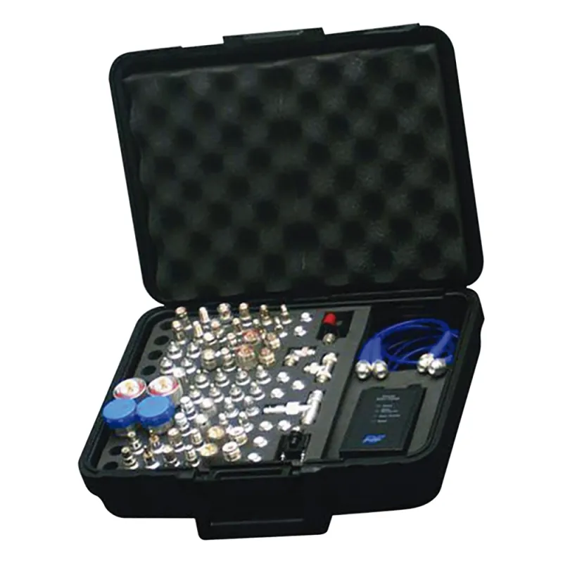 Mega Kit de Adaptadores UNIDAPT de 74 piezas, en conjunto todos los del RFA-4019 y RFA-4023-01 así como 2 Cables UNIDAPT, un Barril-Machos y un Probador de Cables en un solo estuche con bisagras.