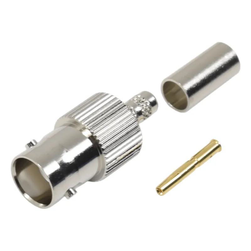 Conector BNC Hembra de anillo plegable para cable LP-195, LP-142, RG-58/U, RG-142/U.