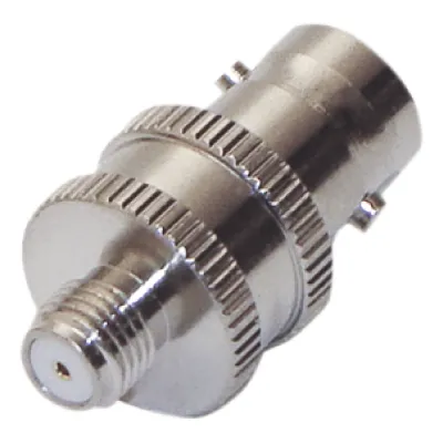 Adaptador en Línea de Conector BNC Hembra a SMA Hembra Corto / Celulares Motorola, Níquel/ Oro/ Teflón.