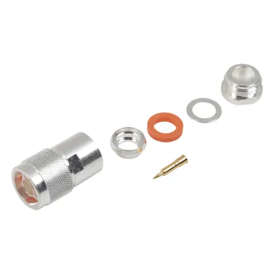 Conector N Macho de Rosca para Cables 9913, RFLASH-1113, 7810A, RG8/U-SYS, CNT-400, 8214, Plata/Oro/Teflón.