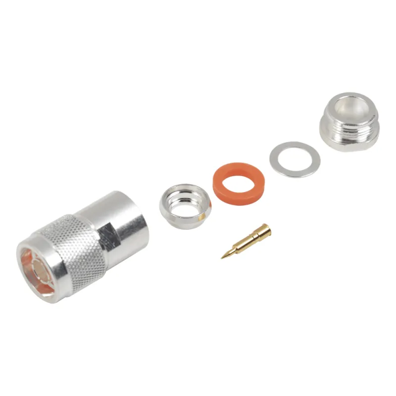 Conector N Macho de Rosca para Cables 9913, RFLASH-1113, 7810A, RG8/U-SYS, CNT-400, 8214, Plata/Oro/Teflón.