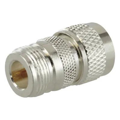 Adaptador en Línea de Conector N Hembra a UHF Macho (PL-259), Plata/ Oro/ Teflón.