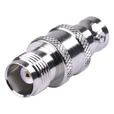 Adaptador en Línea de Conector TNC Hembra a BNC Hembra, Níquel/ Oro/ Teflón.