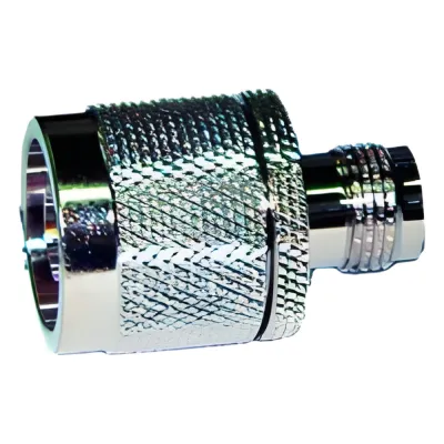 Adaptador en Línea de Conector TNC Hembra a N Macho, Níquel/ Oro/ Teflón.