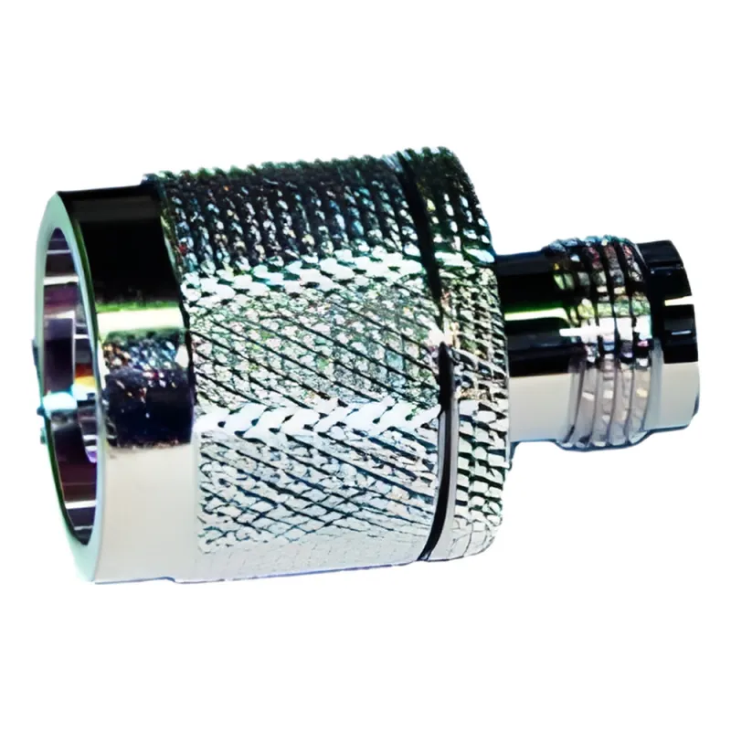 Adaptador en Línea de Conector TNC Hembra a N Macho, Níquel/ Oro/ Teflón.