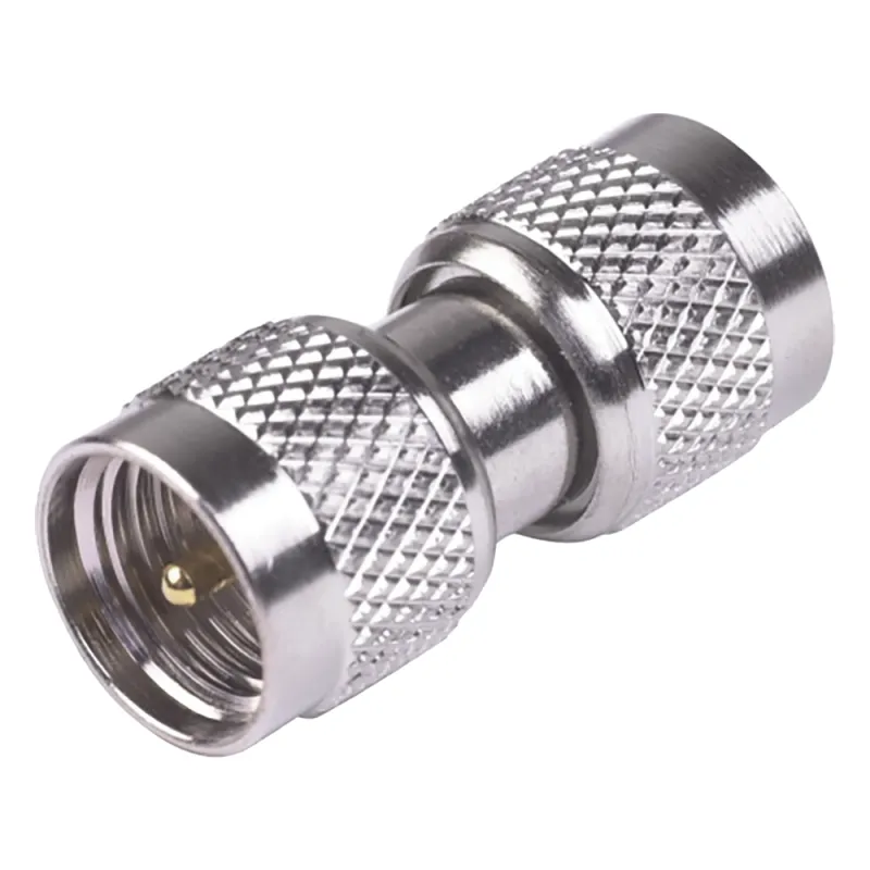 Adaptador Barril, de Conectores Mini-UHF Machos, Níquel/ Oro/ Teflón.