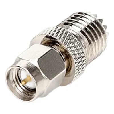 Adaptador en Línea, de Conector SMA Macho a Mini-UHF Hembra, Níquel/ Oro/ Teflón.Au/Teflón.
