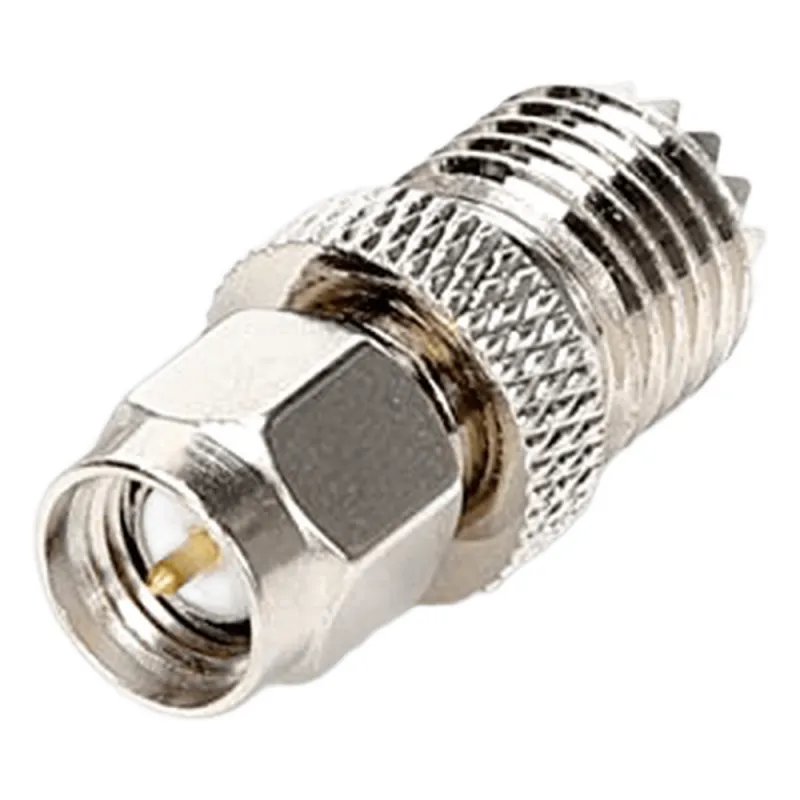 Adaptador en Línea, de Conector SMA Macho a Mini-UHF Hembra, Níquel/ Oro/ Teflón.Au/Teflón.