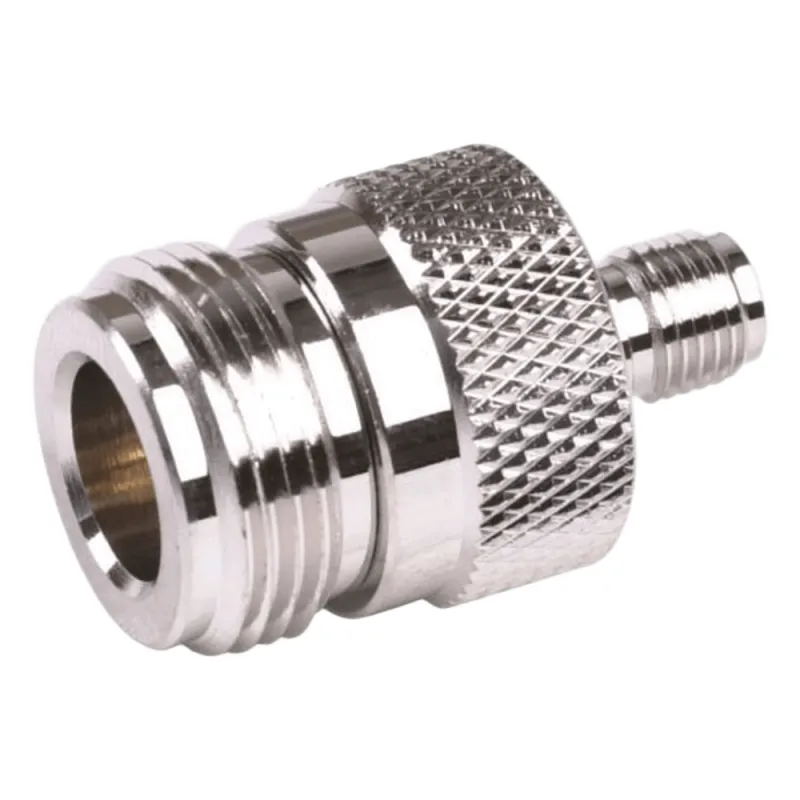 Adaptador en Línea de Conector SMA Hembra a N Hembra, Níquel/ Oro/ Teflón.