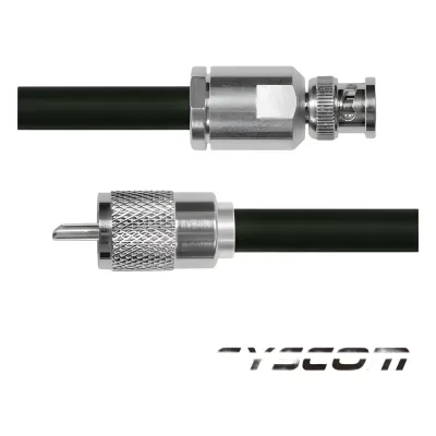 Cable Coaxial RG-214/U de 110 cm (43.31 pulgadas), con Conectores BNC Macho a UHF Macho (PL-259).