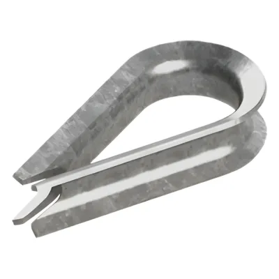 Guardacabo/Cuello/Rozadera para cable de 3/16". Fabricado de Acero Acabado Galvanizado