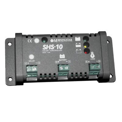 Controlador de Carga Solar PWM 10 A / 12 VCC / Desconexión Automática / IP22 / Protección Integral / Bajo Consumo 8 mA