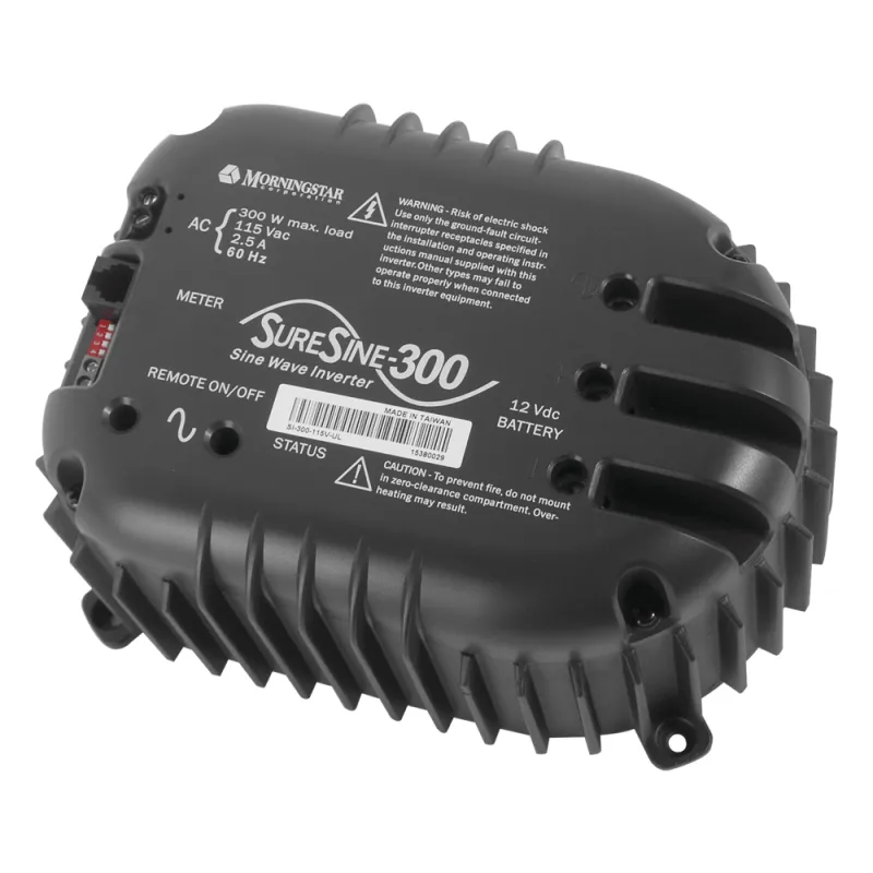 Inversor de Onda Sinusoidal Pura SureSine 300 W / 12 VCC a 110 VCA / 85-90% Eficiencia / Uso Industrial / Certificación UL