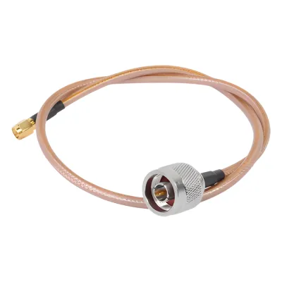 Cable de 60 cm tipo RG-142/U con conectores N Macho y SMA Macho Inverso (Hasta 8 GHz).