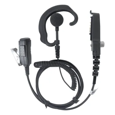 Micrófono de solapa y audífono ajustable al oído para KENWOOD Serie 80/ 90/ 140/ 180/ NX200/ 410. Compatible con VOX de la serie 180 y NX200.