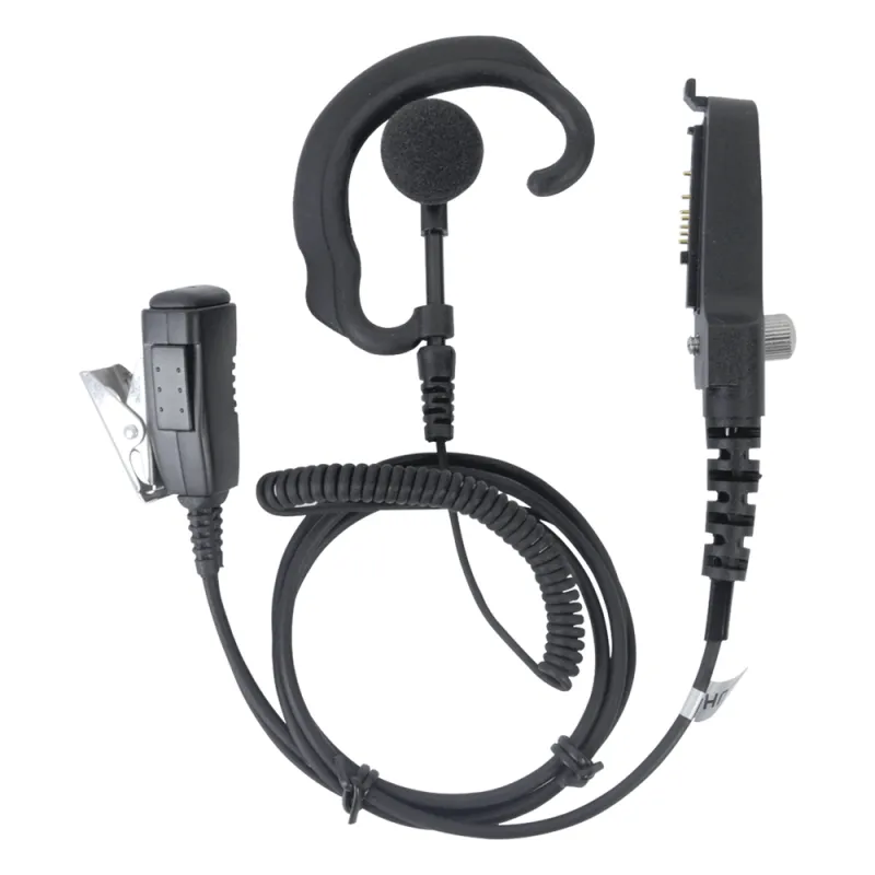 Micrófono de solapa y audífono ajustable al oído para KENWOOD Serie 80/ 90/ 140/ 180/ NX200/ 410. Compatible con VOX de la serie 180 y NX200.