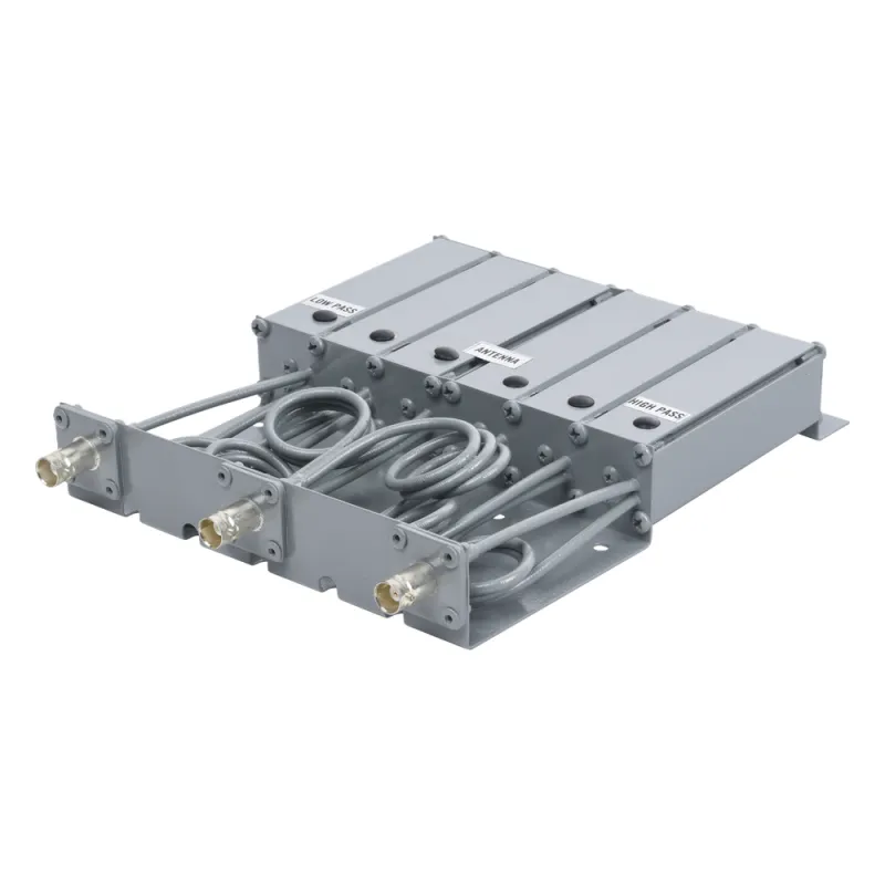 Duplexer VHF 160-174 MHz / 6 Cavidades / 50 W / Separación Tx-Rx 5-8 MHz / Rechazo de Banda / BNC Hembra