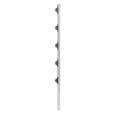 Poste de Paso de 1.2m para Cerca Electrificada de PTR Cuadrado de Aluminio de 1" de lado con 5 Aisladores Instalados.