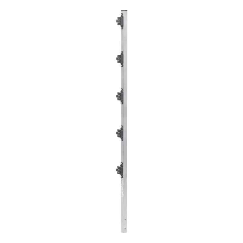 Poste de Paso de 1.2m para Cerca Electrificada de PTR Cuadrado de Aluminio de 1" de lado con 5 Aisladores Instalados.