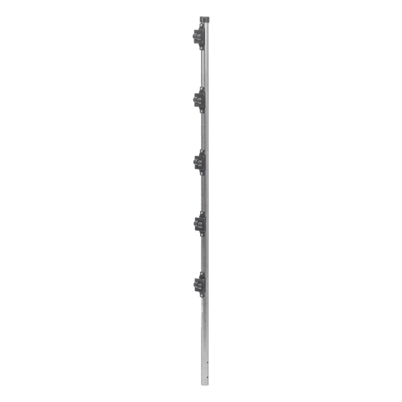 Poste de Paso de 1.2m para Cerca Electrificada.Tubo Galvanizado cal. 18 de 1"Diam. con Tapón y 5 Aisladores Instalados.