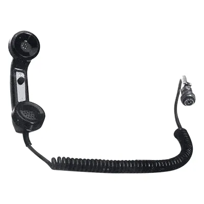 Auricular Tipo Telefónico para Radios de Locomotora, Botón PTT de uso Rudo, Cable Espiral y Conector AAR