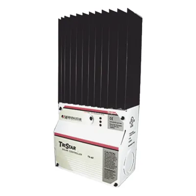 Controlador de Carga Solar TriStar PWM 45 A / 12V 24V 48V / Puerto RS-232 / Hasta 4 kW / Disipador de Calor / 7 Preajustes
