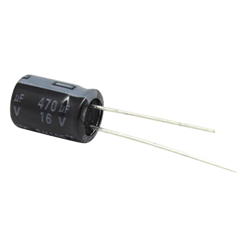 Capacitor Electrolítico de Aluminio, Radial de 470 µFd, 16 Vcc, 105 °C, 8.0 x 11 mm.