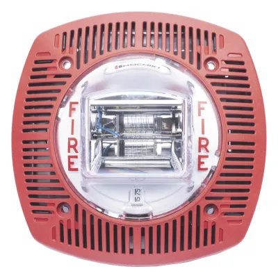 Bocina con estrobo para pared color roja