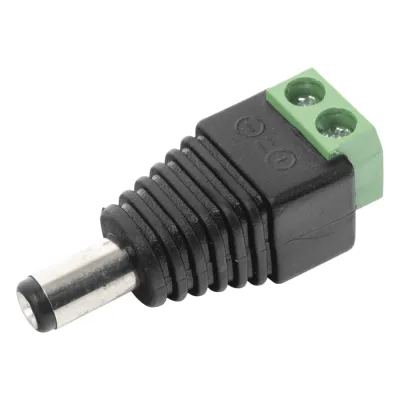 Adaptador Macho Tipo Jack de 3.5 mm (0.14 Pulgadas) Polarizado de 12 Vcc / Terminales Tipo Tornillo / Polarizado (+/-) / Ideal para Cámaras de Video Vigilancia