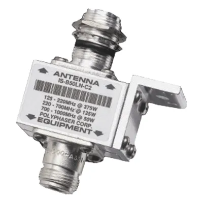 Protector Coaxial RF / 125-1000 MHz / 50 Ω / Conectores N Hembra / Bloqueo DC / 40 kA