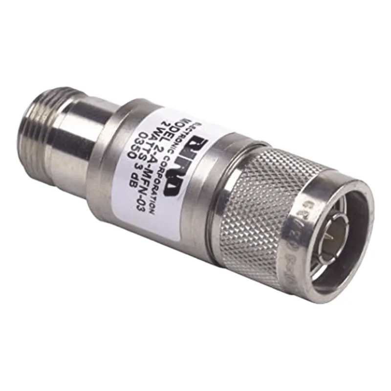 Atenuador en Línes de 3 dB, 2 W. Máximo, CD-4 GHz, Conectores N Macho-Hembra.