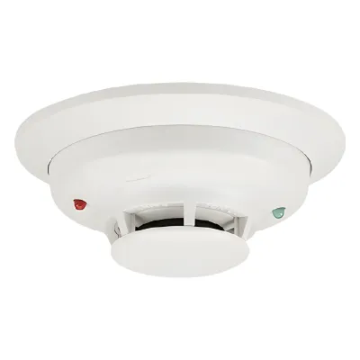 Detector fotoeléctrico de humo de 2 hilos con sensor térmico fijo a 57 grados C, para sistemas convencionales