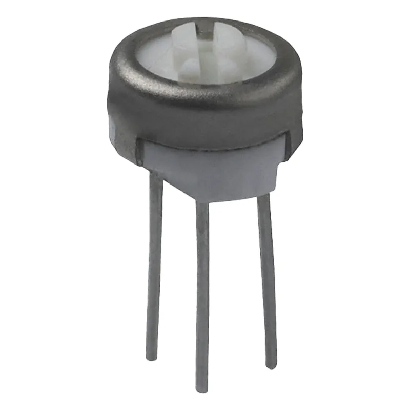 Potenciómetro Cermet Trimer de 200k Ohm, 1 Vuelta, 0.250" Diam., 0.5 Watt, Terminales para PCB.