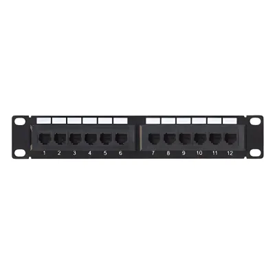Panel de parcheo de impacto (110) UTP de 12 puertos Cat6, 10in