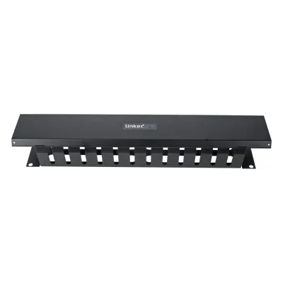 Organizador de Cables Horizontal de 2U para Rack de 19" con Cubierta Metálica