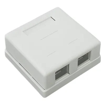 Caja de Pared con 2 Puertos, Incluye 2 Jacks STP Cat5e Keystone