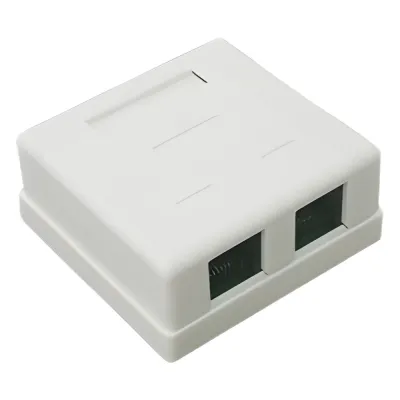 Caja de Pared con Jack UTP Cat5e y Jack RJ11 Telefónico