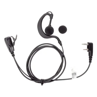 Micrófono - audífono de gancho ajustable al oído con conector de dos pines para KENWOOD Y TXPRO