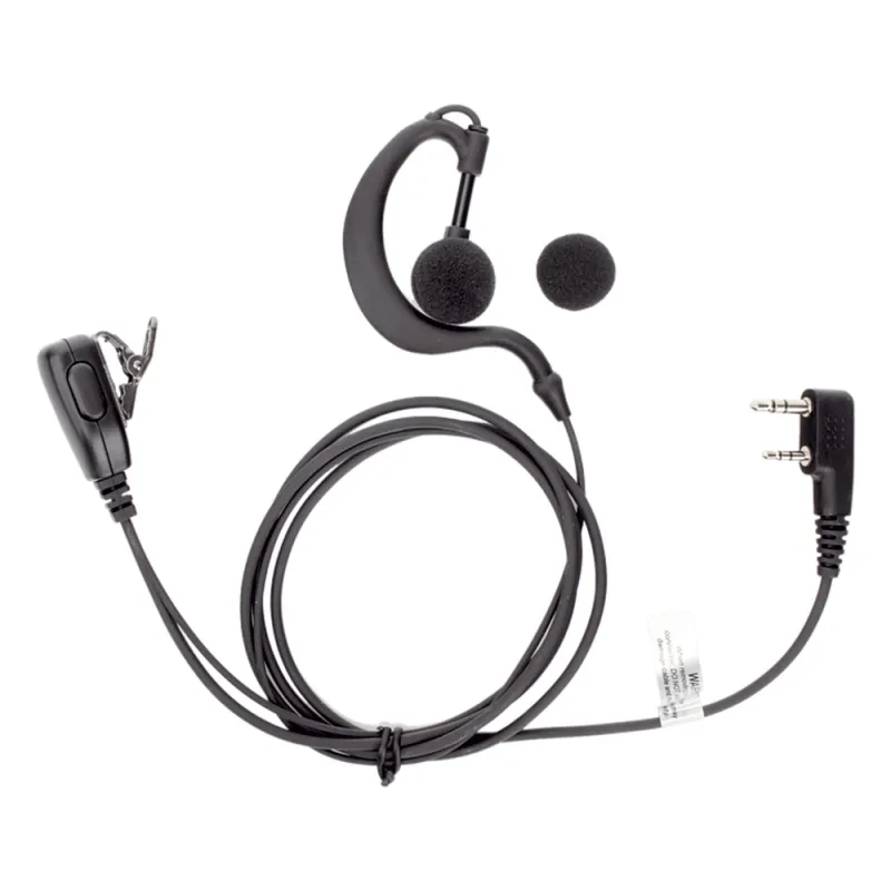 Micrófono - audífono de gancho ajustable al oído con conector de dos pines para KENWOOD Y TXPRO