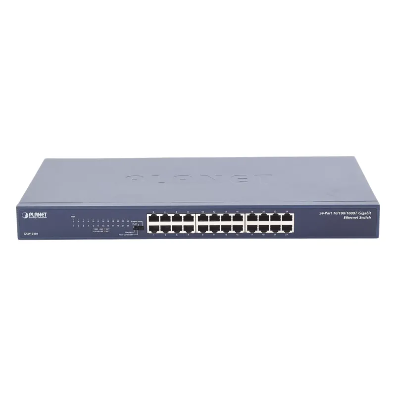 Switch No Administrable Gigabit de 24 Puertos 10/100/1000 Mbps, Con Modo Extendido Para Envió de Datos de Hasta 200 m