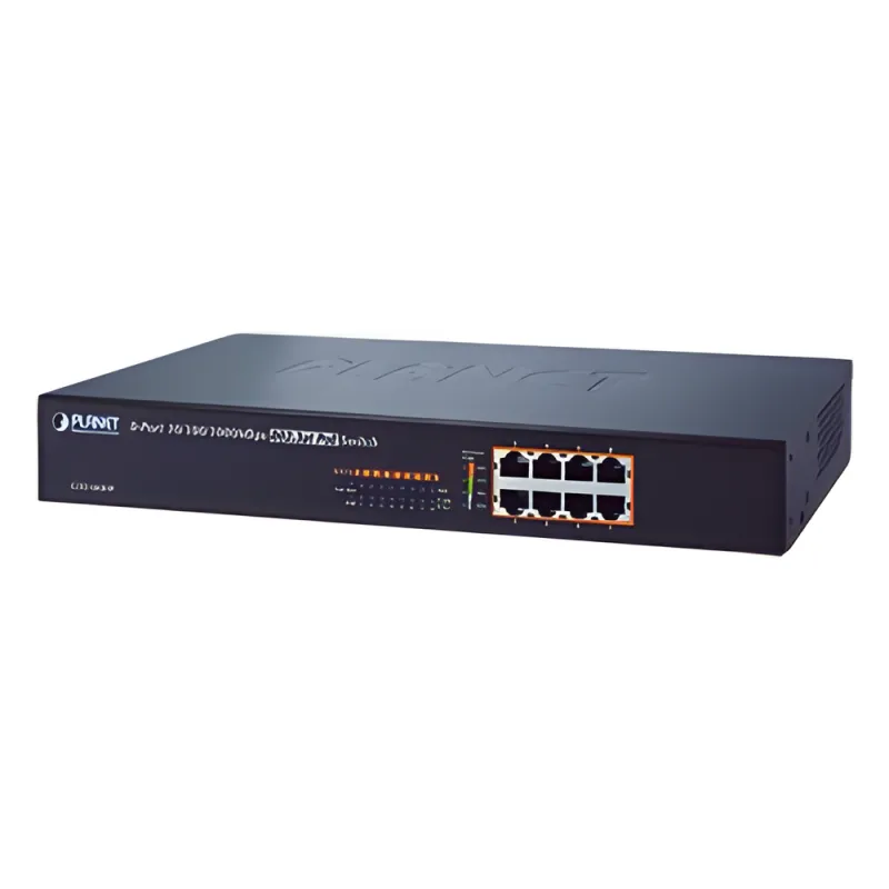 Switch no administrable de 8 Puertos 10/100/1000 Mbps con High PoE 802.3at, 240W potencia total